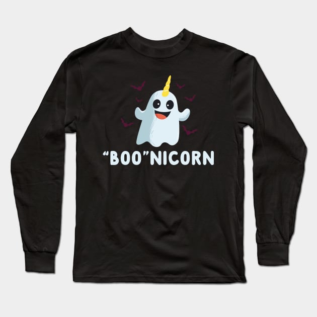 Boo Nicorn Halloween Ghost Unicorn Long Sleeve T-Shirt by thingsandthings